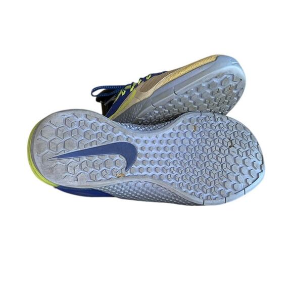 Nike Metcon 2 Flyknit Womens 7.5 Running Shoe 821913-003 Platinum Green Blue - Picture 5 of 6